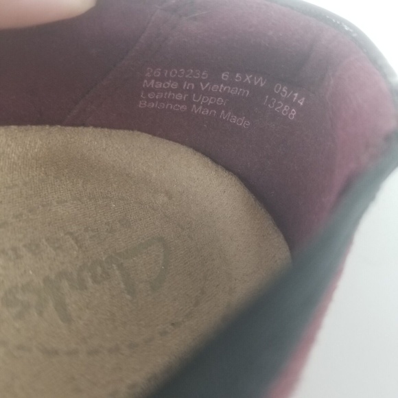 Clarks Artisan Collection Burgundy Kinzie Cap Toe Ballerina Leather Flats 6.5XW - Picture 13 of 15